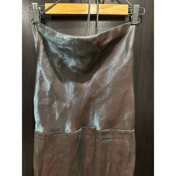 Zara Merallic Silver Strappy Back Slip Maxi Semi Formal Dress Wedding Guest - Picture 9 of 12